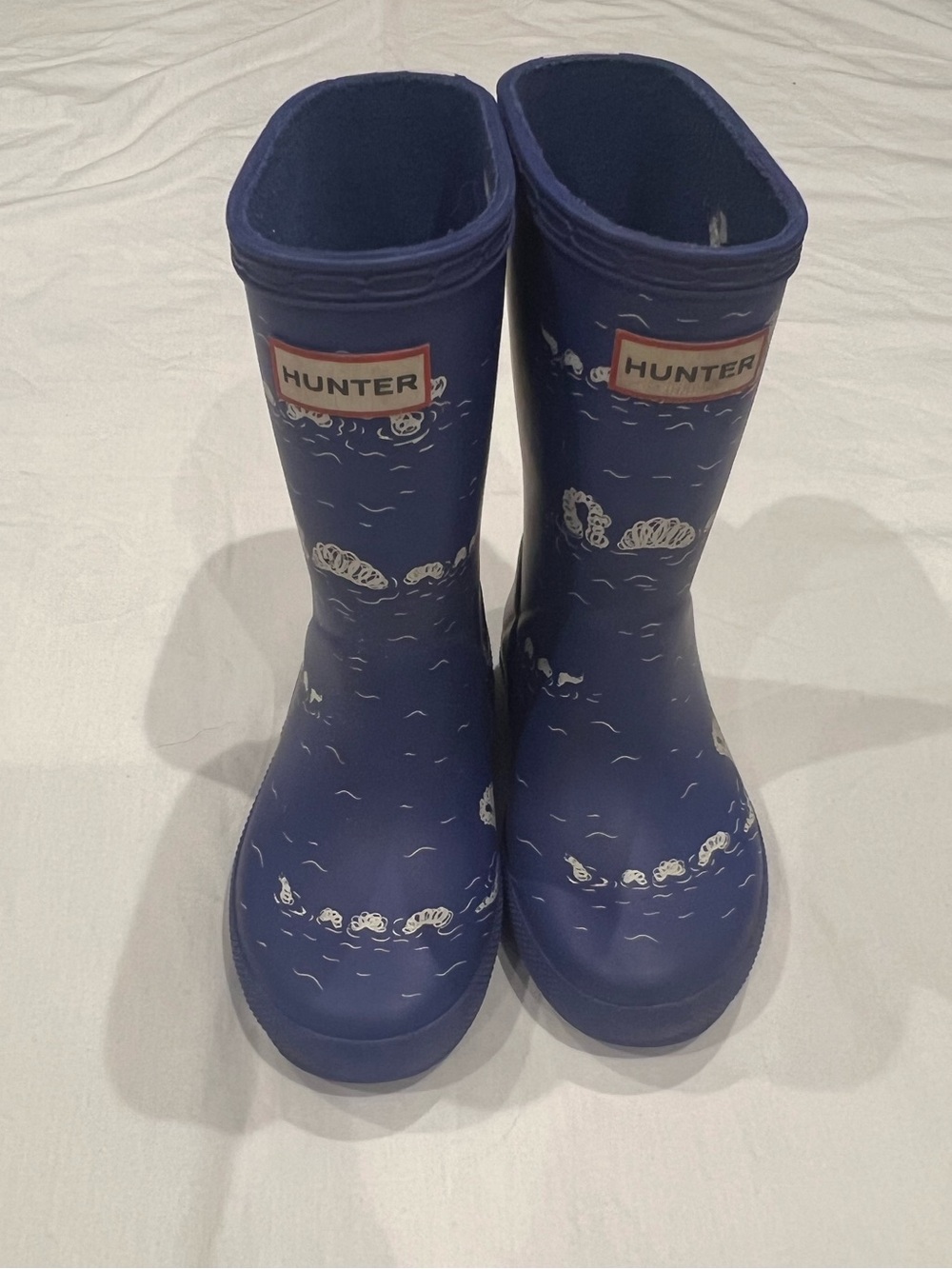 7T | Hunter Kids Navy Rain Boots with Loch Ness monster print